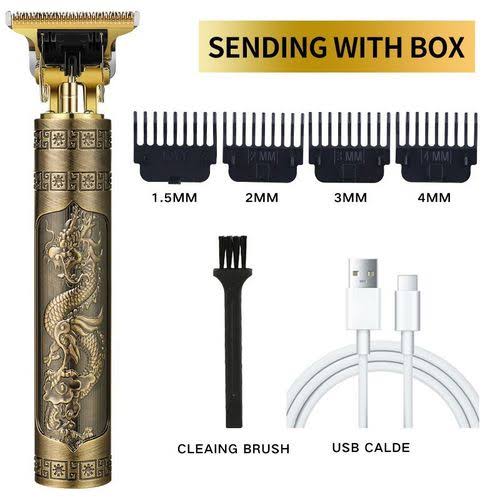Dragon Monster Rechargeable Metal Hair Clipper - Gold - Image 3